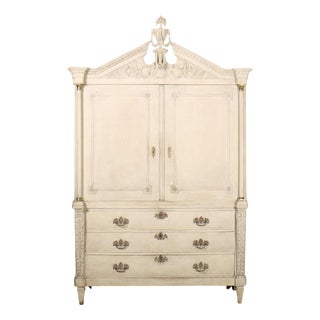 Dutch Painted Linen Cupboard For Sale