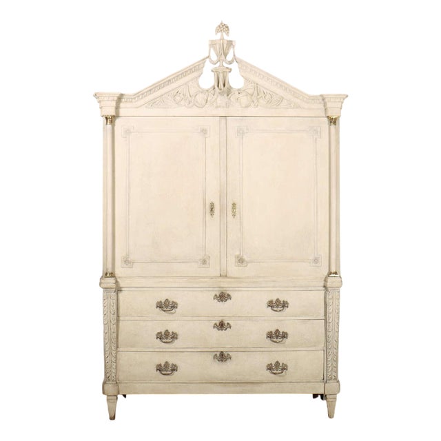 Dutch Painted Linen Cupboard For Sale
