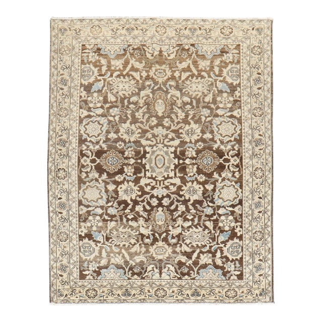 Antique Zabihi Collection Persian Malayer Brown Rug For Sale