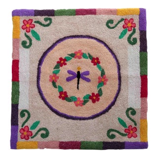 2021 Handmade Contemporary Ora French Hooked Rug 3.2' X 3.3' For Sale