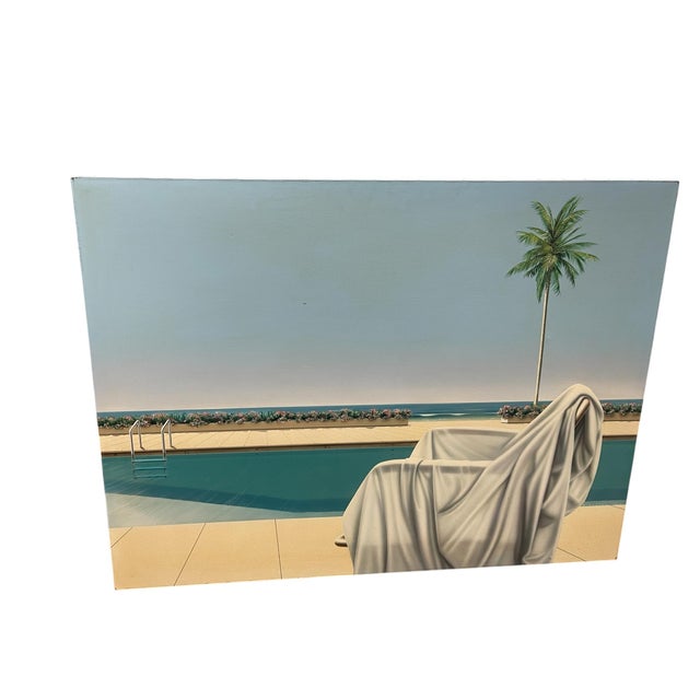 Pierre Coulon, Poolside Composition, 1982, Oil on Canvas For Sale - Image 10 of 10