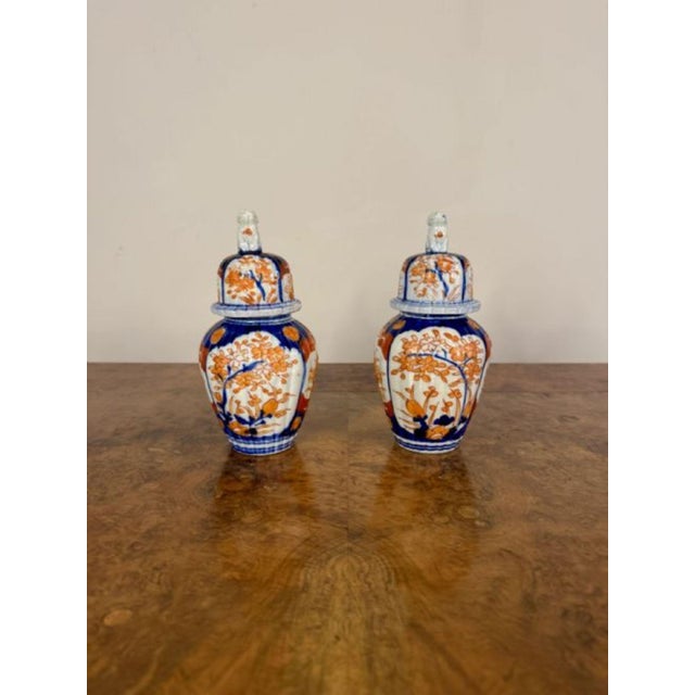 Antique Japanese Imari Lidded Vases, 1900, Set of 4 For Sale - Image 6 of 7