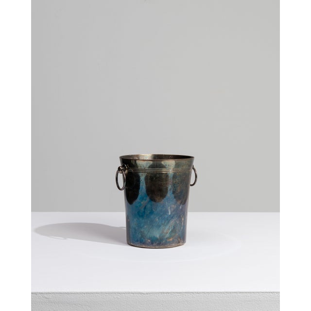 Mid 20th Century France Teal Silver Ice Bucket For Sale - Image 15 of 15