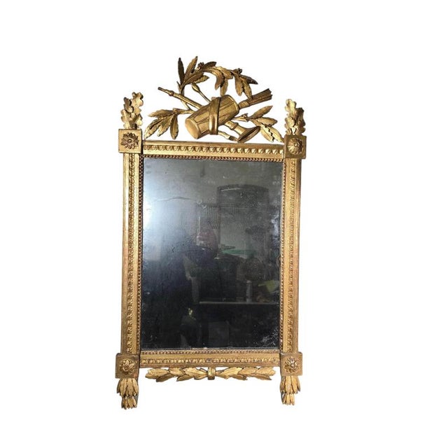 Antique French Giltwood Mirror with Original Glass, 1740 For Sale - Image 4 of 11
