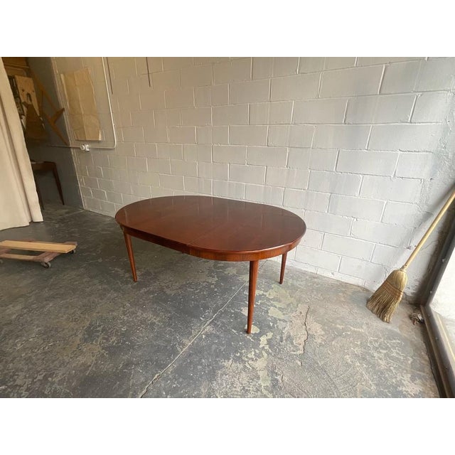 1960s Vintage Danish Bernhard Pedersen & Søn Dining Table With Leaf For Sale In New York - Image 6 of 11