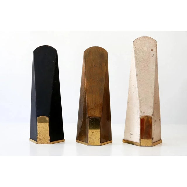 Metal Large Mid-Century German Sconces, 1950s, Set of 3 For Sale - Image 7 of 17