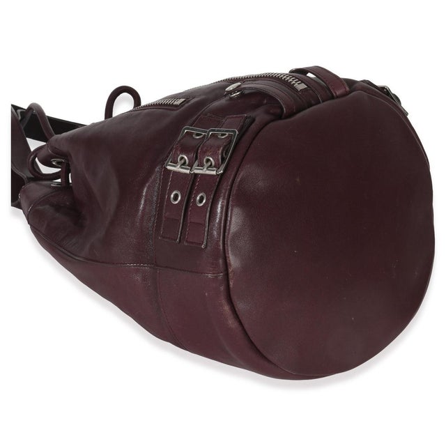 Bordeaux Smooth Calfskin Medium Rider Bucket Bag For Sale In New York - Image 6 of 9