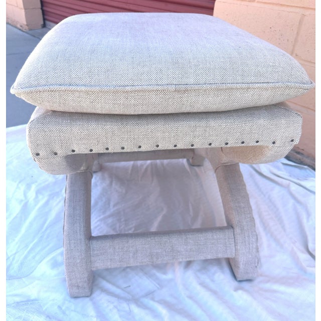 Restoration Hardware Toscane Nailhead Bench/Stool For Sale In Palm Springs - Image 6 of 9