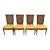 Set of 4 Vintage Neoclassical Cane Back Dining Chairs With Original Harvest Gold Upholstery For Sale