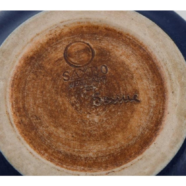 Mid-Century Glazed Ceramic Vase by Edith Sonne for Saxbo For Sale - Image 6 of 7