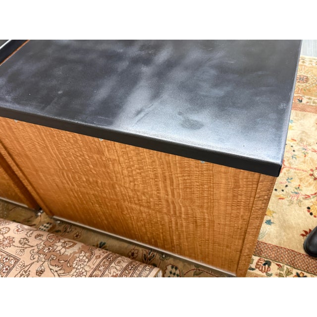 2010s Eucalyptus Wood + Stone Top Nightstands, Pair For Sale - Image 5 of 12