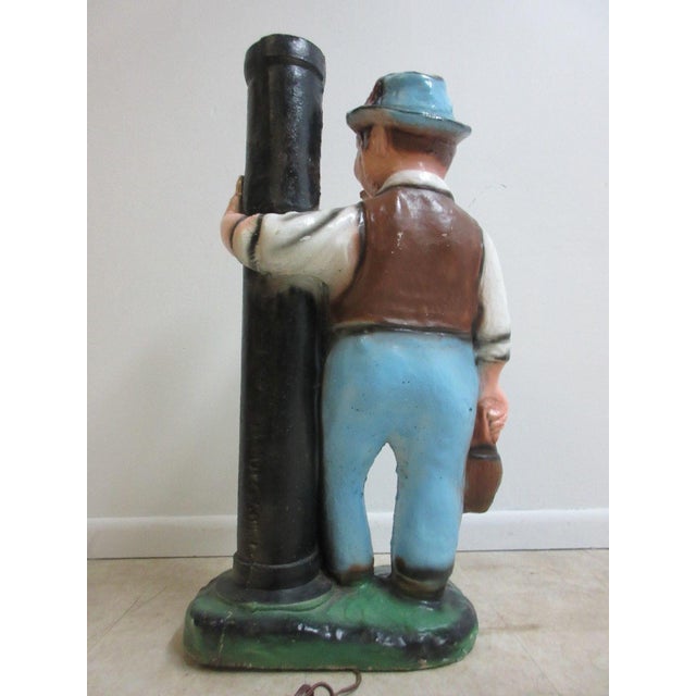 Vintage Rare Concrete Drunk Hobo Lamp Post Lantern Out Door Porch Patio Chaplin For Sale - Image 11 of 11