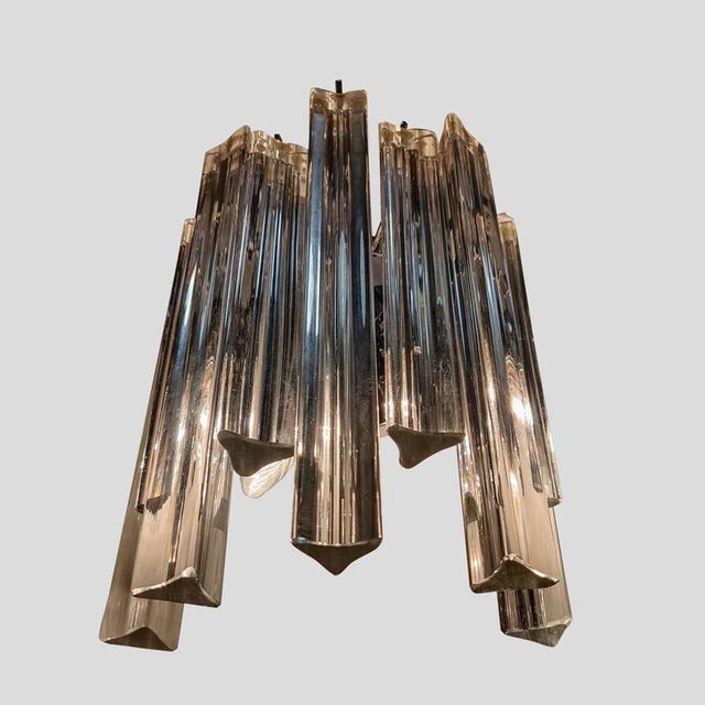 Triedri Wall Lights in Clear Murano Glass, Set of 2 For Sale - Image 5 of 9