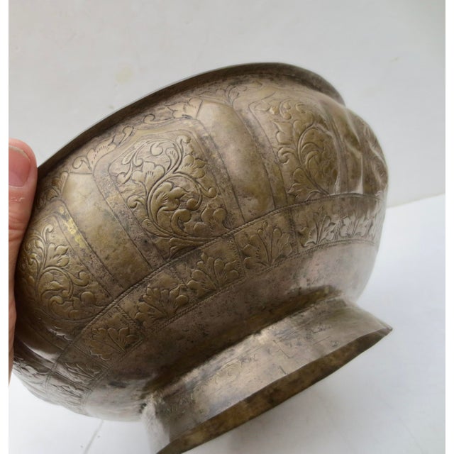 Copper Kashmiri Repousse Copper Bowl. For Sale - Image 8 of 12