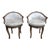 Pair Régence Style Fruitwood and Upholstered Swivel Bergere Chairs For Sale