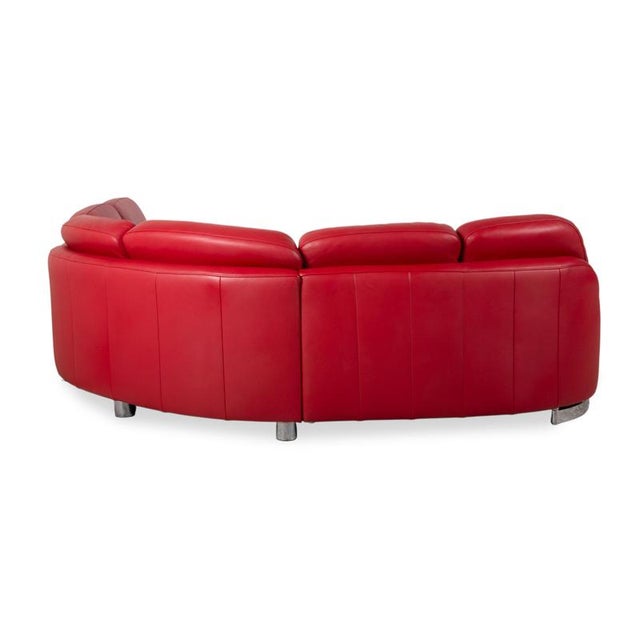 Ruby Red Leather Corner Sofa from Ewald Schillig For Sale - Image 12 of 15