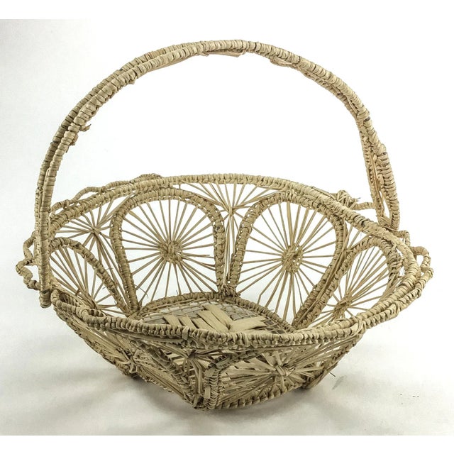 Indian Vintage Lace Basket Artisan Made in Columbia For Sale - Image 3 of 10
