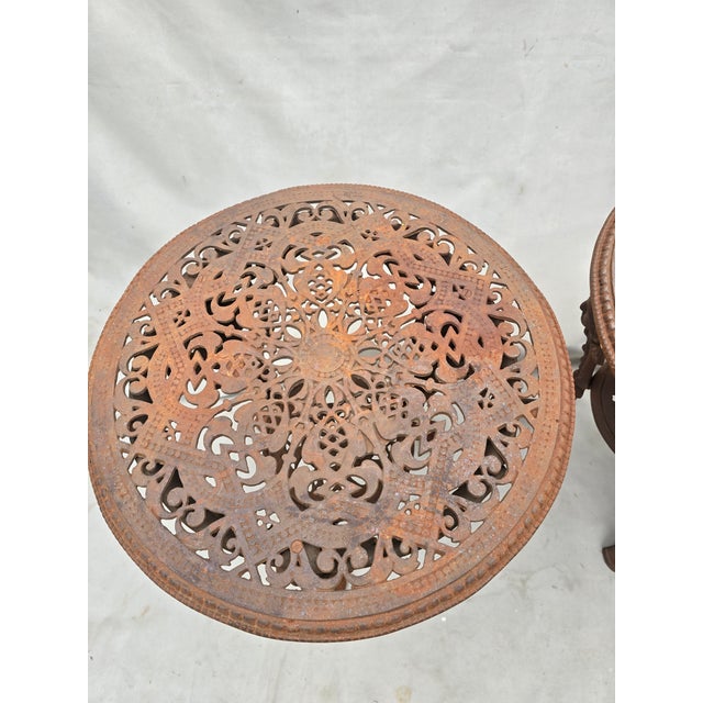 1940s Victorian Iron Bistro Tables, Pair For Sale - Image 4 of 10