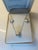 3 pcs famous name pendant set. 16" pendant, stud earings done in sterling/cz