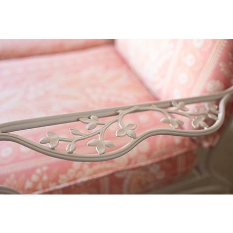 Vintage 1950s Wrought Iron Patio Loveseat in the Style of Meadowcraft For Sale - Image 9 of 16