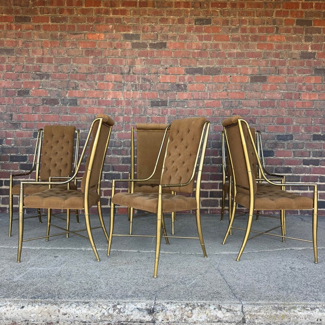 Mastercraft 1970s Brass and Glass Racetrack Dining Set For Sale - Image 9 of 12