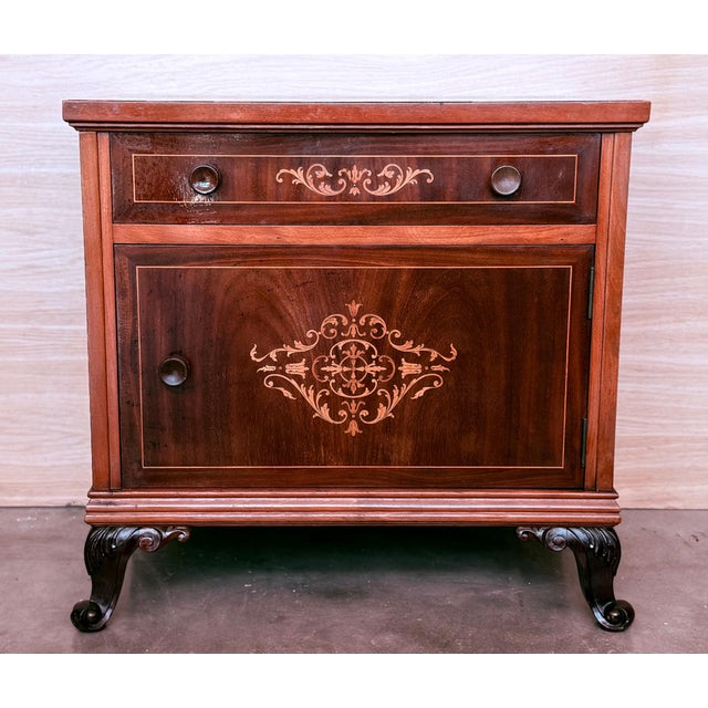 Pair of French Antique Bedside Cabinet Marquetry Nightstand, circa 1890 For Sale - Image 17 of 18