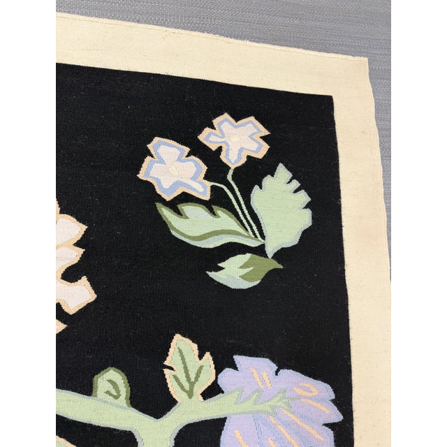 Black 5ft × 7ft 4in Starck Romanian Kelim Rug, Circa 1990 For Sale - Image 8 of 12