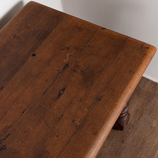 Wood 19th Century ​​​​​​​French Oak Long Library Table For Sale - Image 7 of 16