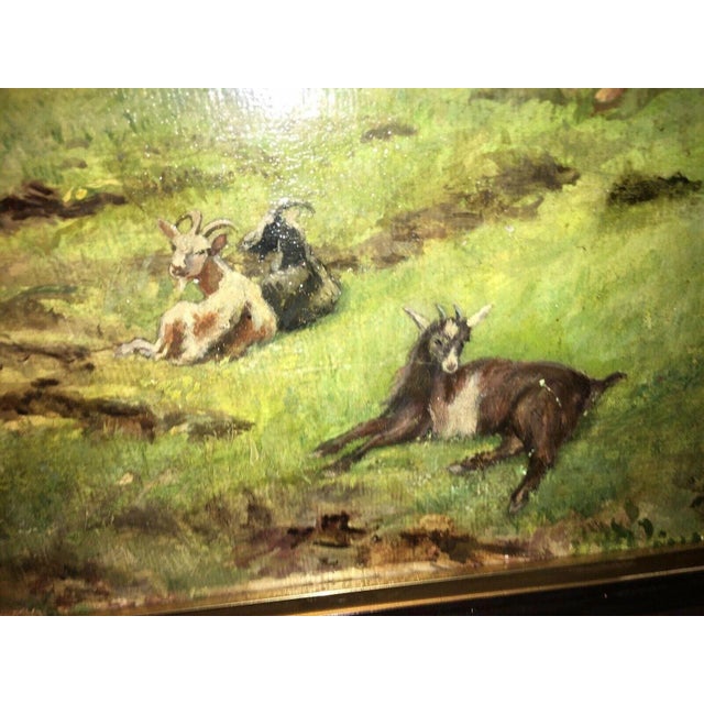 Schmedingen Alfred, Landscape Shepherd Boy Goats Goatherd 41 51, 1920s, Oil Painting on Canvas For Sale - Image 9 of 13