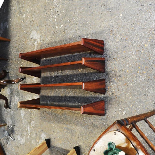Mid-Century Modern Floating Wall Shelves, Danish, 1960s, Set of 4 For Sale - Image 6 of 14