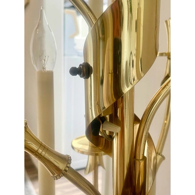 Brass 1950s Stilnovo Brass and Marble Candelabra Floor Lamp For Sale - Image 8 of 10