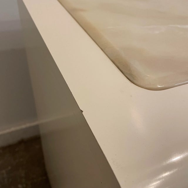1980s Postmodern Broyhill Faux Marble Top Low Dresser For Sale - Image 11 of 13