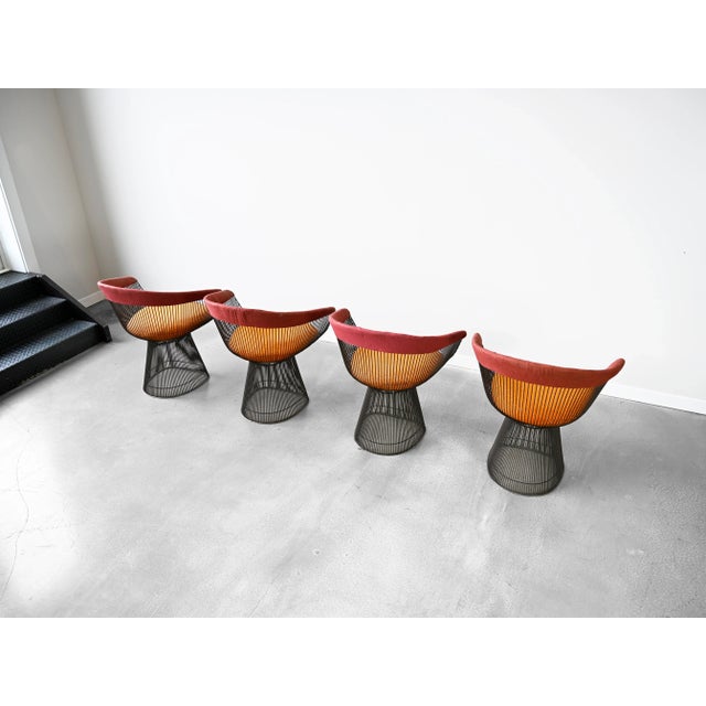 Vintage Warren Platner Bronze Dining Chairs for Knoll International - Set of Four For Sale - Image 13 of 17
