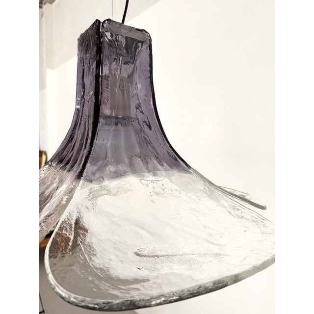 Metal Model LS185 Pendant in Crystal-Purple Murano Glass by Carlo Nason for Mazzega, 1960s For Sale - Image 7 of 16