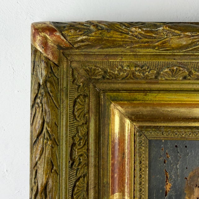 French Artist, Portrait of a Woman, 1800s, Oil on Board, Framed For Sale - Image 9 of 14