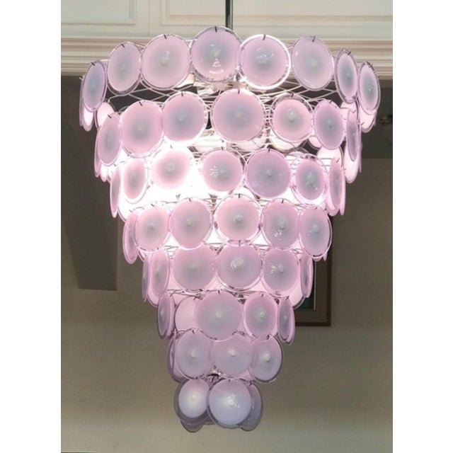 Vistosi Murano Monumental Murano Disc Chandelier by Vistosi For Sale - Image 4 of 5