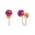 Metal Vintage 14k Yellow Gold Cabochon Ruby Screw-Back Earrings, A Pair For Sale - Image 7 of 12