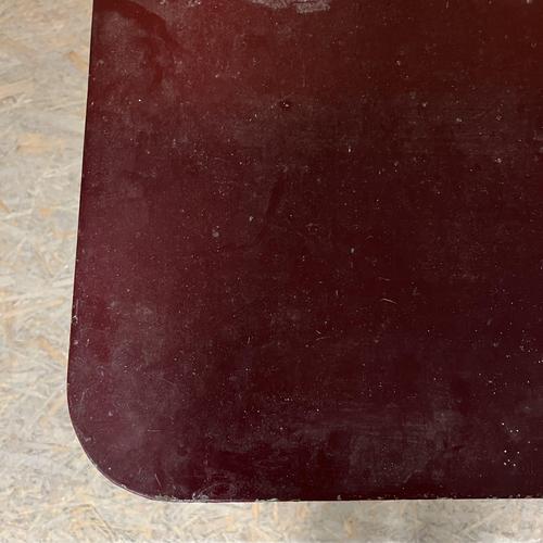 French Dark Red Metal Folding Dining Table, 1950s For Sale - Image 3 of 4
