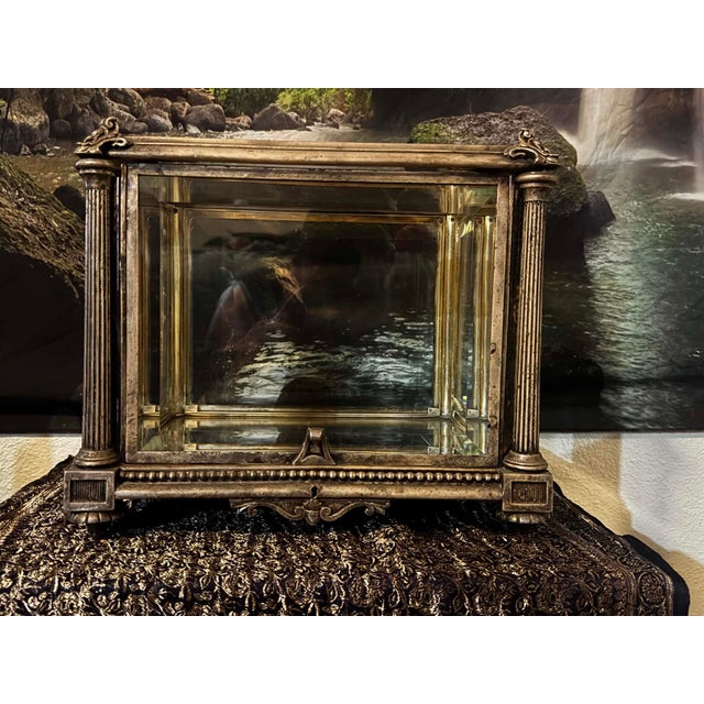 Museum-Quality Antique French Gilt Bronze Vitrine – Signed Workshop "V" & Bench Marks For Sale - Image 9 of 11