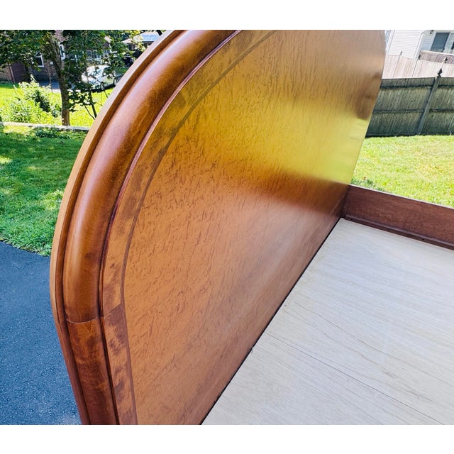 Vintage 1980s Custom Birdseye Maple King Size Bed For Sale - Image 9 of 12