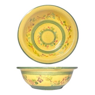Terre E Provence Yellow & Green Earthenware Serving Bowl For Sale