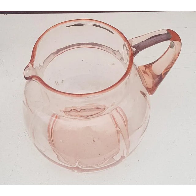 Boho Chic Art Deco Rosaline Glass Pitcher, 1920s For Sale - Image 3 of 5