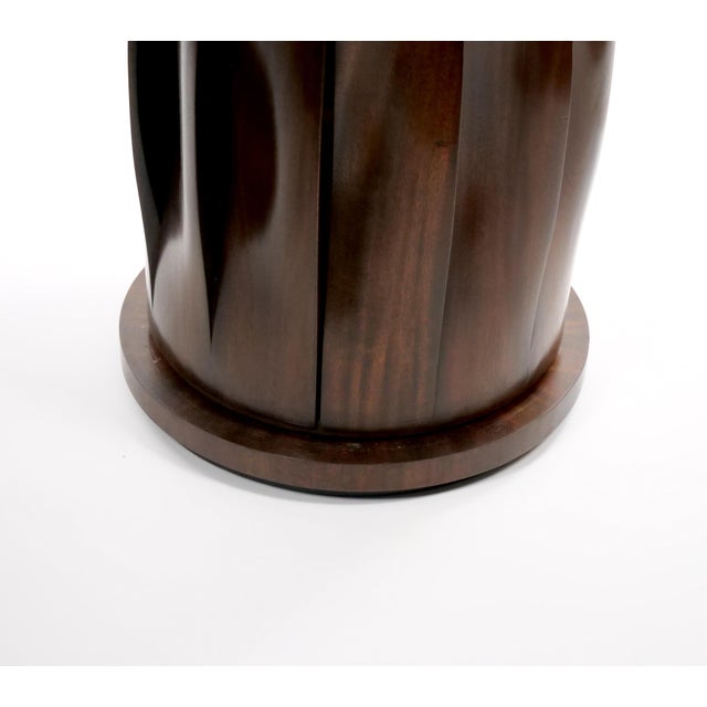 Brown Mid-Century Modern Mahogany Drum-Shaped Revolving Side Table For Sale - Image 8 of 9