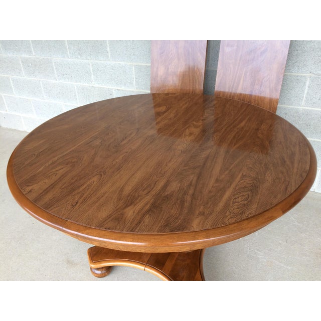Ethan Allen Maple Pedestal Dining Table With 2 Leaves Chairish