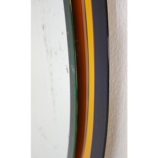 Mid-Century Modern Wall Mirror in Yellow Glass by Cristal Art, Italy, 1960 For Sale - Image 12 of 18
