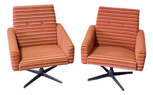 Vintage Swivel Lounge Chairs, 1980s, Set of 2