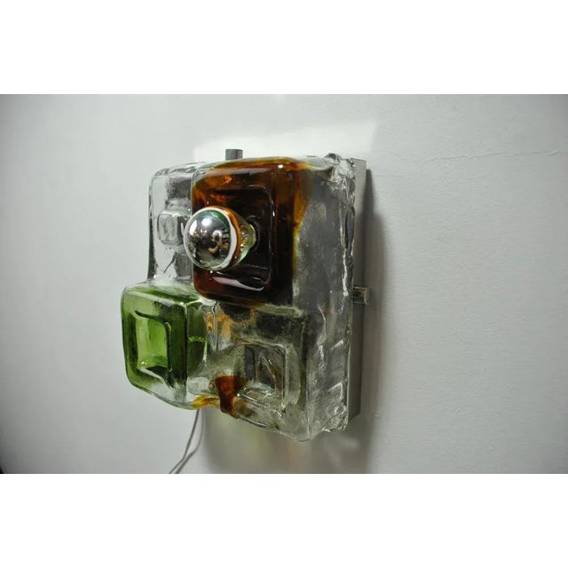 Green Italian Wall Lights in Murano Glass, 1970s, Set of 7 For Sale - Image 8 of 12
