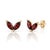 Contemporary Natural Garnet Stud Earrings | Dainty 18k Gold Plated Minimalist Studs | January Birthstone Gift for Women - A Pair For Sale - Image 3 of 4