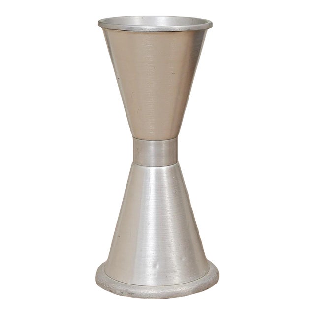 Mid 20th Century Hourglass Sculptural Aluminum Planter or Pedestal For Sale