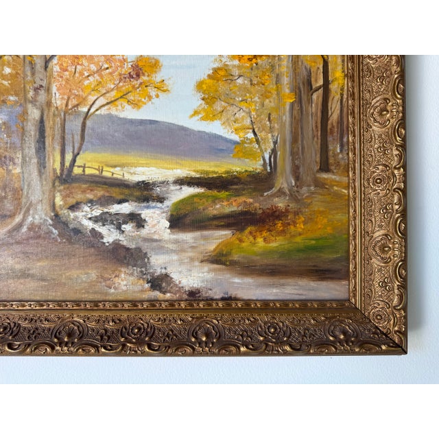 1970s Vintage Impressionist Autumn Landscape Oil Painting on Board by Helen Milford For Sale - Image 9 of 11